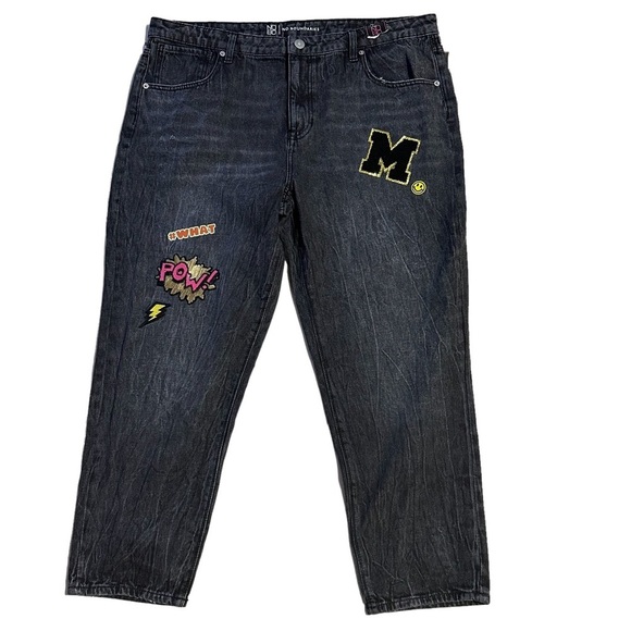 No Boundaries Women’s High Rise Patchwork Jeans Black Size 21 NWT - Picture 10 of 11